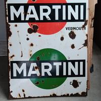 insegna smaltata pubblicitaria martini vermouth