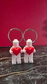 portachiavi omino LEGO con cuore