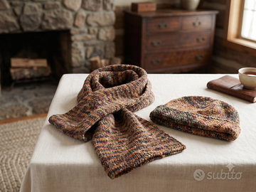 Completo Sciarpa e Cappello Fatto a Mano in Lana