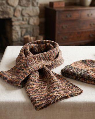 Completo Sciarpa e Cappello Fatto a Mano in Lana