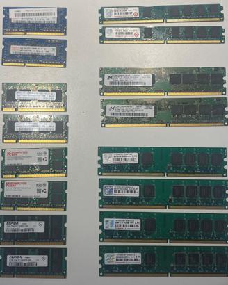 Banchi Ram ddr2 e ddr3 per desktop e portatile