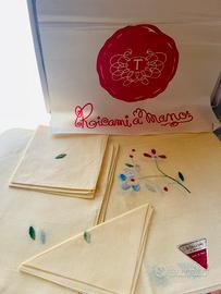 Tovaglia BASSETTI x 12 p. + 12 tov.ricamata a mano