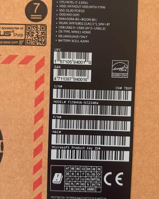 Notebook ASUS VivoBook 15 F1504V