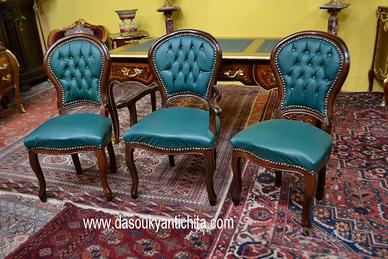 Gruppo di sedie da studio in stile Luigi XV