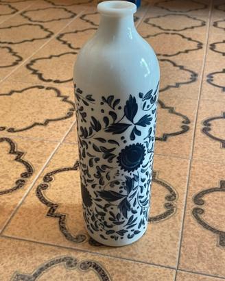 Bottiglia / Vaso in Vetro Lattimo / Opalino