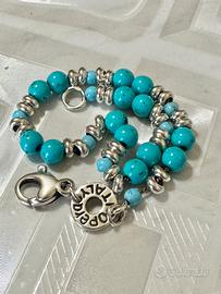 Bracciale in argento e sfere turchesi *