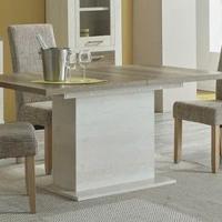 Tavolo allungabile bianco e rovere