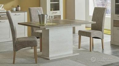 Tavolo allungabile bianco e rovere