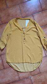 blusa gialla a pois