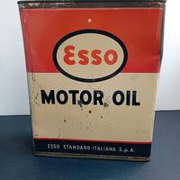 Latta serigrafata vintage di olio motore Esso