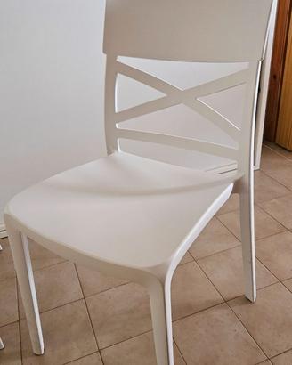 Sedie bianche in plastica per tavolo