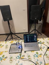 Impianto audio, casse e mixer