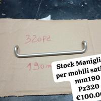 STOCK 320PZ MANIGLIETTE PER MOBILI SATINATE MM190