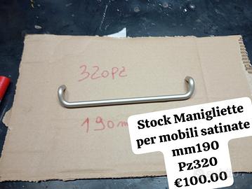 STOCK 320PZ MANIGLIETTE PER MOBILI SATINATE MM190