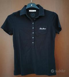 T-shirt polo da donna nera LIU Jeans by LIU Jo