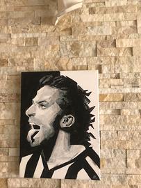 QUADRO DIPINTO SU TELA '' DEL PIERO '' firmato