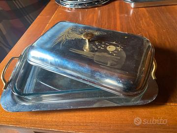 Pirofila di vetro con vassoio