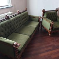 Divano con poltrone anni 70 stile inglese 