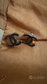 Orecchini argento Chanel originali con sacchetto