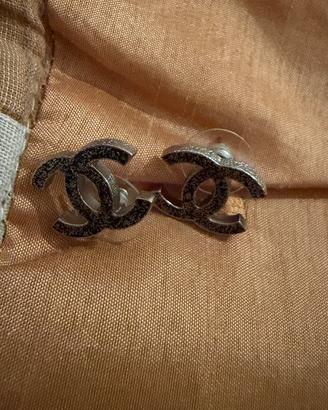 Orecchini argento Chanel originali con sacchetto