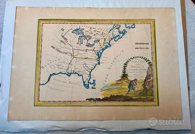 Tavola geografica America Canada Cartina  1798