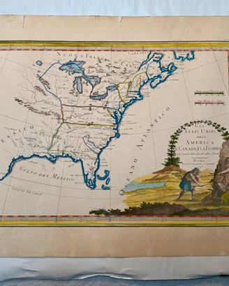 Tavola geografica America Canada Cartina  1798