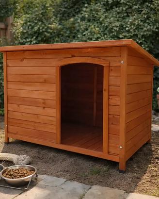 Cuccia per cani da esterno in legno 85x58 nuova