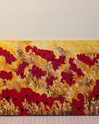 Quadro Canvas papaveri pittura a olio
