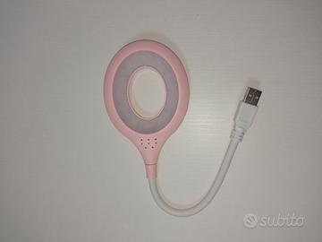 Lampada rosa luce Led USB flessibile per portatile