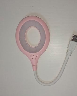 Lampada rosa luce Led USB flessibile per portatile