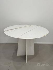 Tavolo in marmo Calacatta rotondo