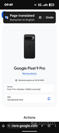 Google Pixel 9 Pro 128GB/16GB RAM  impeccabile