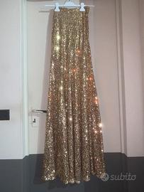 Elisabetta Franchi golden full pailettes gonna