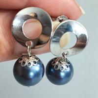 orecchini argento con perle di kobe
