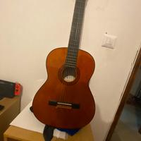 Chitarra marrone + accordatore + portachitarra