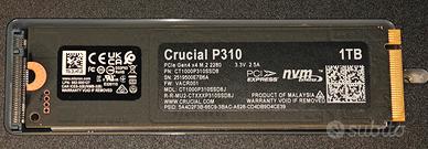 SSD Nvme 1tb Crucial P310 + enclosure opzionale
