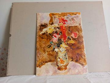 Dipinto "Vaso con fiori" di Peruzzi olio su tela