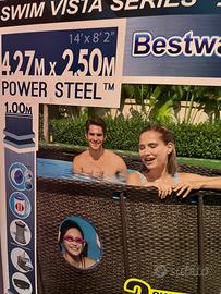 Piscina Bestway ovale effetto rattan marrone