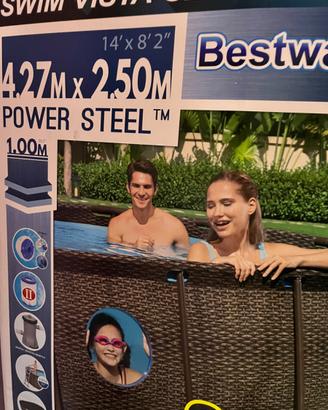 Piscina Bestway ovale effetto rattan marrone