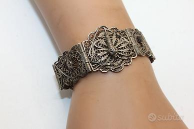 Stupendo bracciale Art Deco filigrana argento