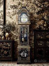 Orologio pendolo laccato nero, Cina anni 50-80