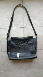 Borsa a tracolla Roccobarocco in pelle nera
