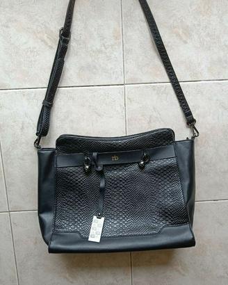 Borsa a tracolla Roccobarocco in pelle nera