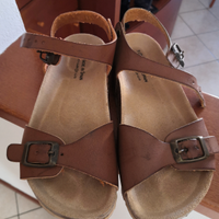 Sandali cuoio pelle tipo birkenstock 31 bambino