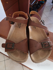 Sandali cuoio pelle tipo birkenstock 31 bambino