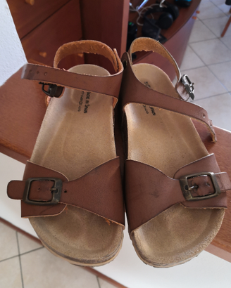 Sandali cuoio pelle tipo birkenstock 31 bambino