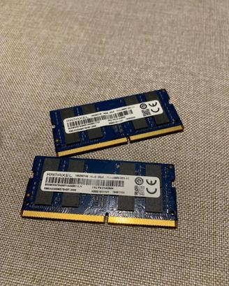 2x RAM Ramaxel 16GB DDR4 2666MHz SODIMM per Laptop
