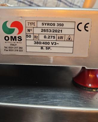 AFFETTATRICE OMS, SYROS 350