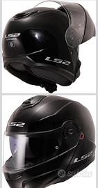 LS2, Casco Moto Modulare STROBE || Gloss Black, M