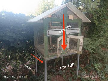 voliera esterno  con piedistallo 